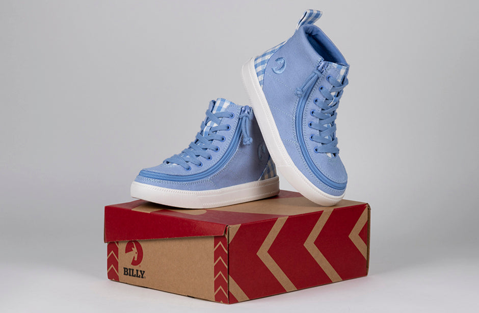 Blue Gingham BILLY Classic Lace High Tops