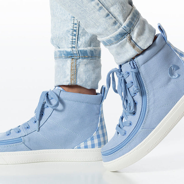 Blue Gingham BILLY Classic Lace High Tops