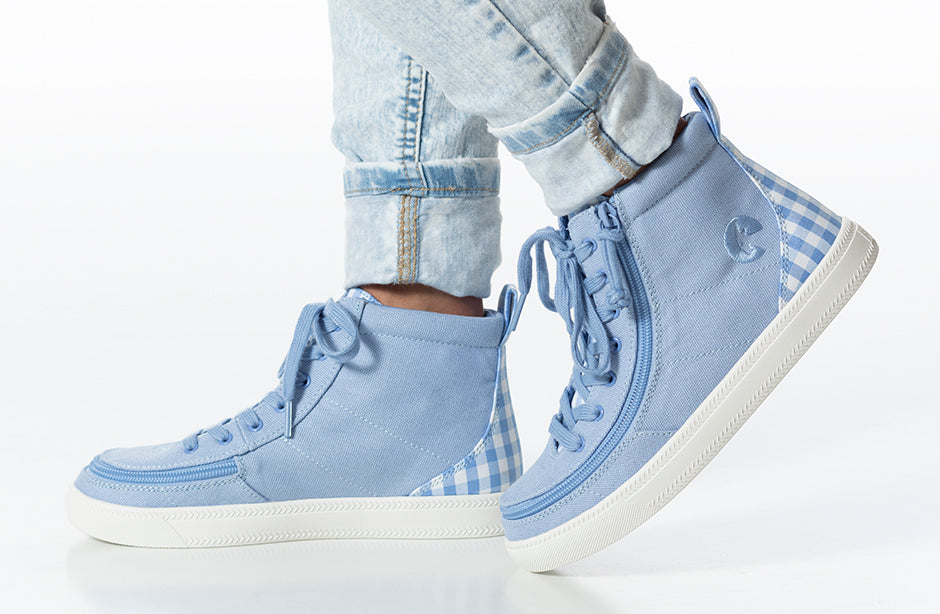 Blue Gingham BILLY Classic Lace High Tops