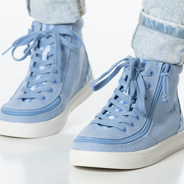 Blue Gingham BILLY Classic Lace High Tops