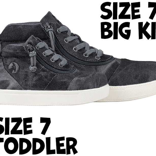 Black Acid Wash BILLY D|R II Short Wrap High Tops