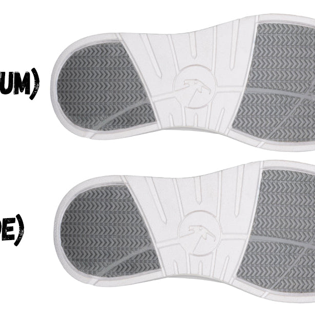 Women's White BILLY Work Comfort Lows, zipper shoes, like velcro, that are adaptive, accessible, inclusive and use universal design to accommodate an afo. Footwear is medium and wide width, M, D and EEE, are comfortable, and come in toddler, kids, mens, and womens sizing.