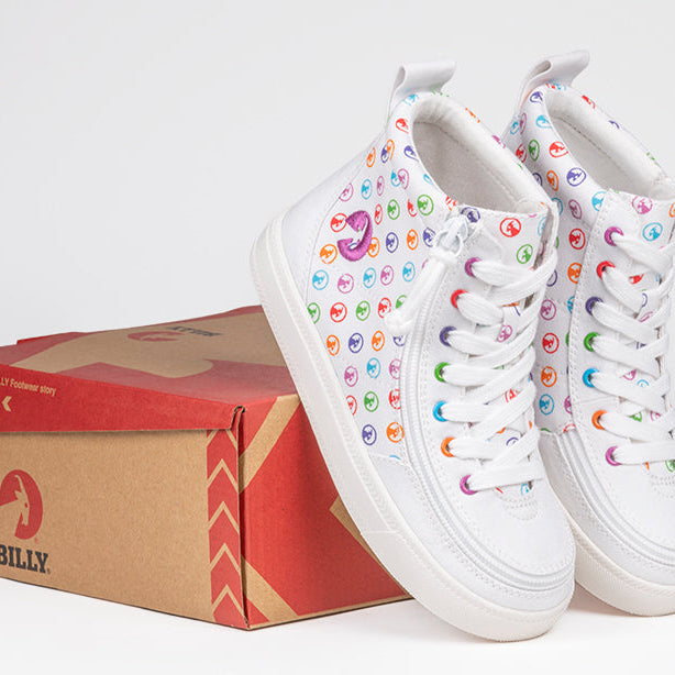 Rainbow Polka BILLY Classic Lace High Tops