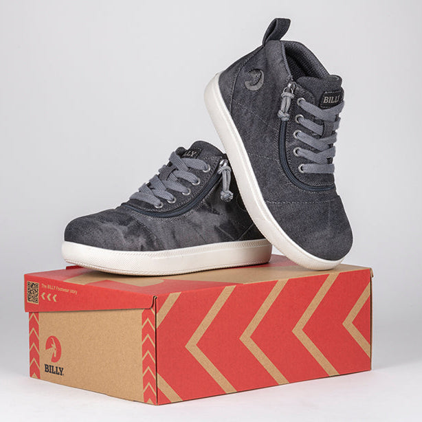 Black Acid Wash BILLY D|R II Short Wrap High Tops
