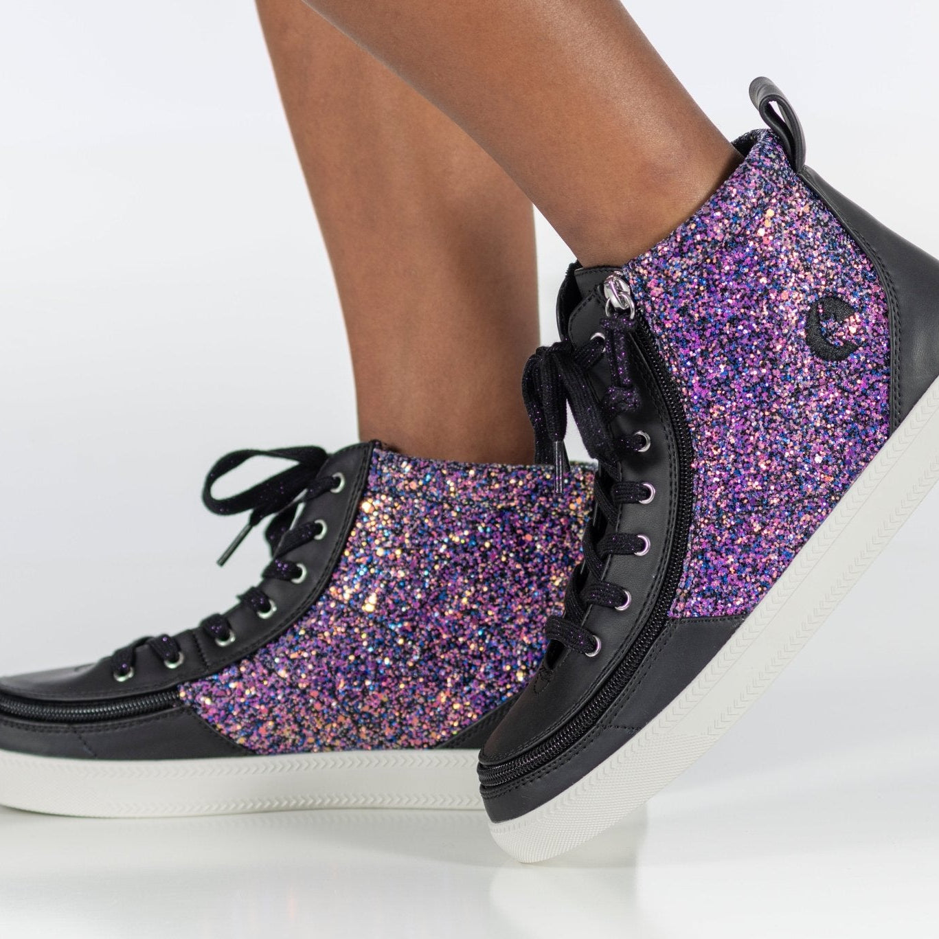 Black Fuchsia Glitz BILLY Classic Lace High Tops - BILLY Footwear® Canada