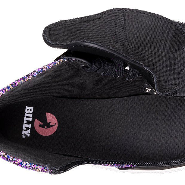 Black Fuchsia Glitz BILLY Classic Lace High Tops - BILLY Footwear® Canada