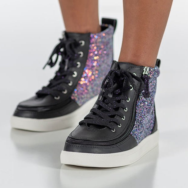 Black Fuchsia Glitz BILLY Classic Lace High Tops - BILLY Footwear® Canada