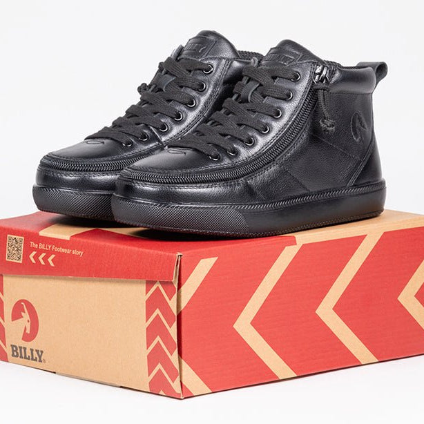 Black to the Floor Leather BILLY Classic D|R II High Tops - BILLY Footwear® Canada