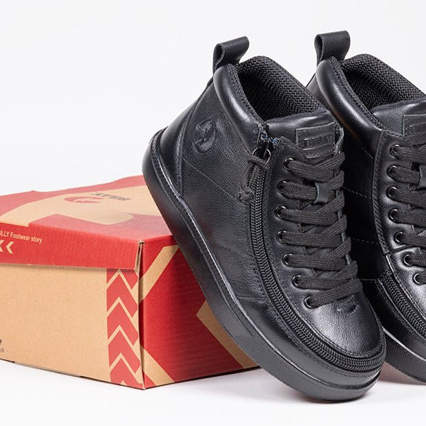 Black to the Floor Leather BILLY Classic D|R II High Tops - BILLY Footwear® Canada