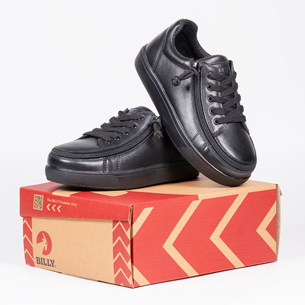 Black to the Floor Leather BILLY Classic D|R II Low Tops - BILLY Footwear® Canada