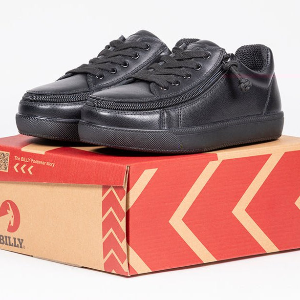 Black to the Floor Leather BILLY Classic D|R II Low Tops - BILLY Footwear® Canada