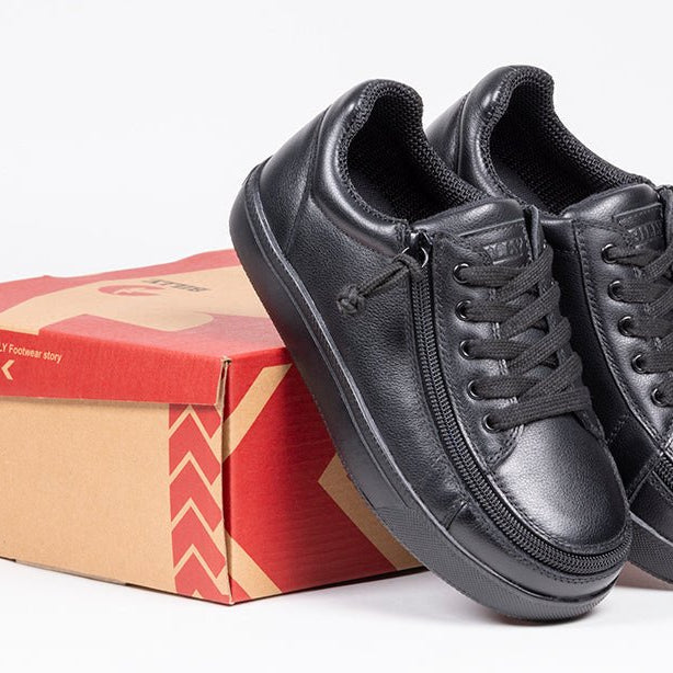Black to the Floor Leather BILLY Classic D|R II Low Tops - BILLY Footwear® Canada