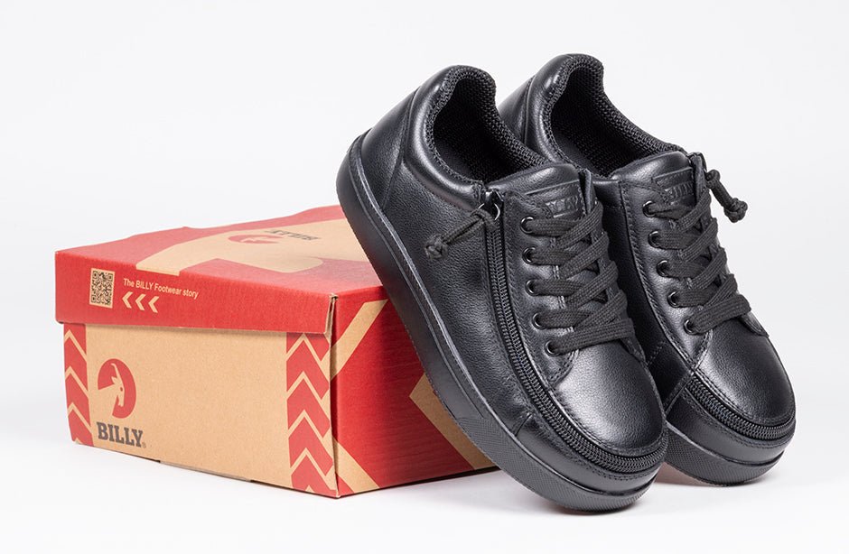 Black to the Floor Leather BILLY Classic D|R II Low Tops - BILLY Footwear® Canada