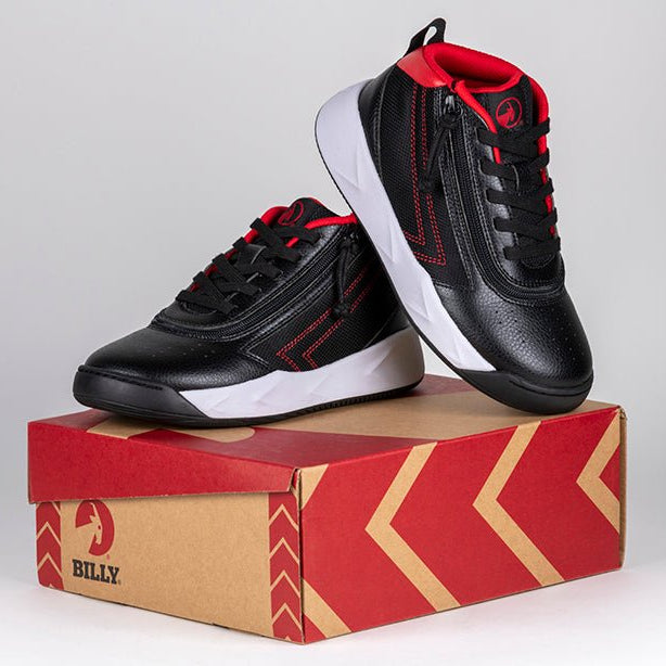 Black/Red BILLY Sport Hoop Athletic Sneakers - BILLY Footwear® Canada