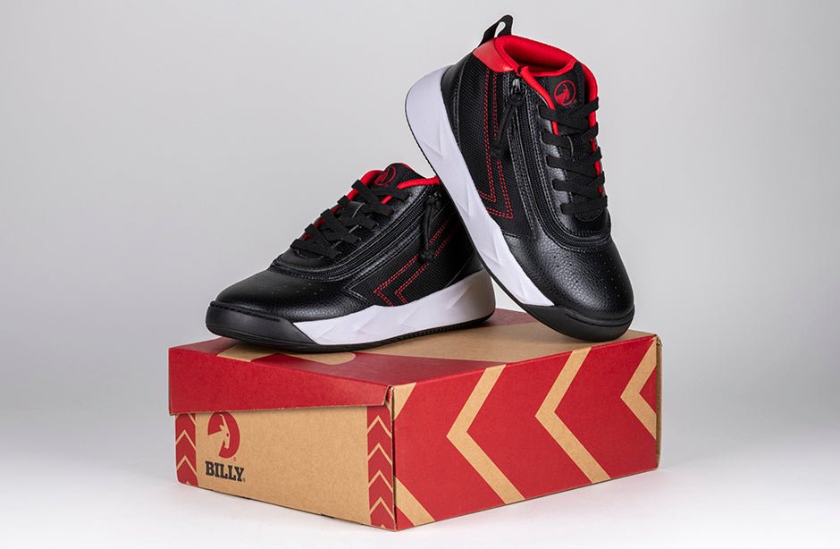Black/Red BILLY Sport Hoop Athletic Sneakers - BILLY Footwear® Canada