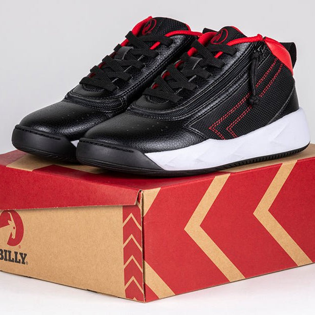 Black/Red BILLY Sport Hoop Athletic Sneakers - BILLY Footwear® Canada