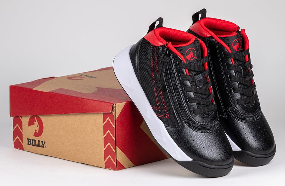 Black/Red BILLY Sport Hoop Athletic Sneakers - BILLY Footwear® Canada