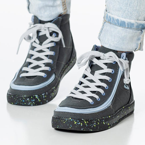 Charcoal/Blue Speckle BILLY Classic Lace High Tops - BILLY Footwear® Canada