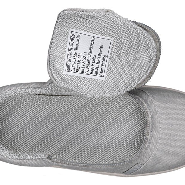 Grey BILLY D|R Short Wrap Low Tops - BILLY Footwear® Canada