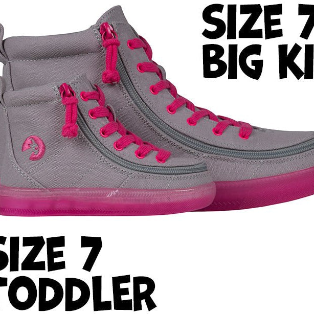 Grey/Pink BILLY Classic Lace High Tops - BILLY Footwear® Canada