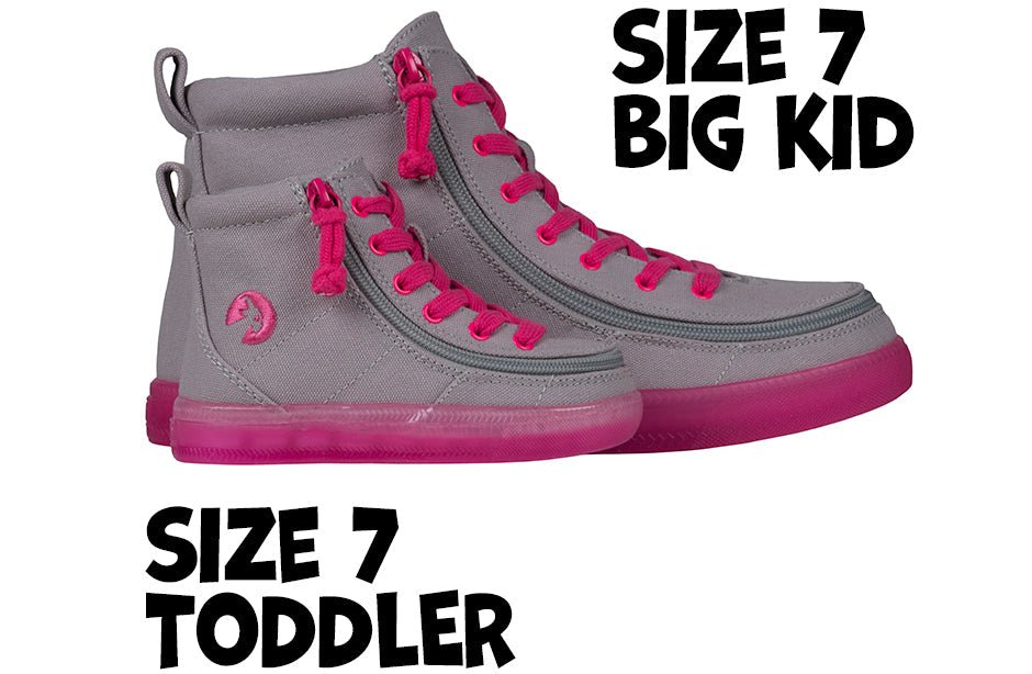 Grey/Pink BILLY Classic Lace High Tops - BILLY Footwear® Canada