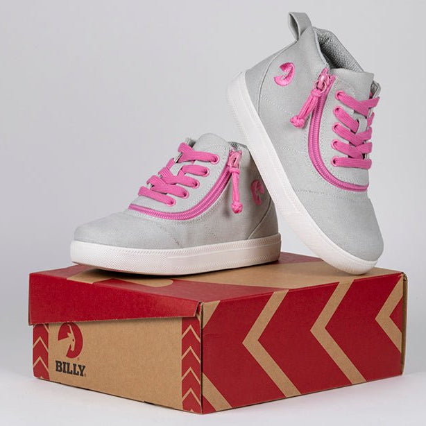 Grey/Pink BILLY D|R Short Wrap High Tops - BILLY Footwear® Canada