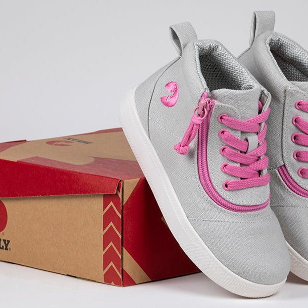 Grey/Pink BILLY D|R Short Wrap High Tops - BILLY Footwear® Canada