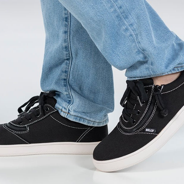 Men's Black/White Stitch BILLY Sneaker Low Tops - BILLY Footwear® Canada