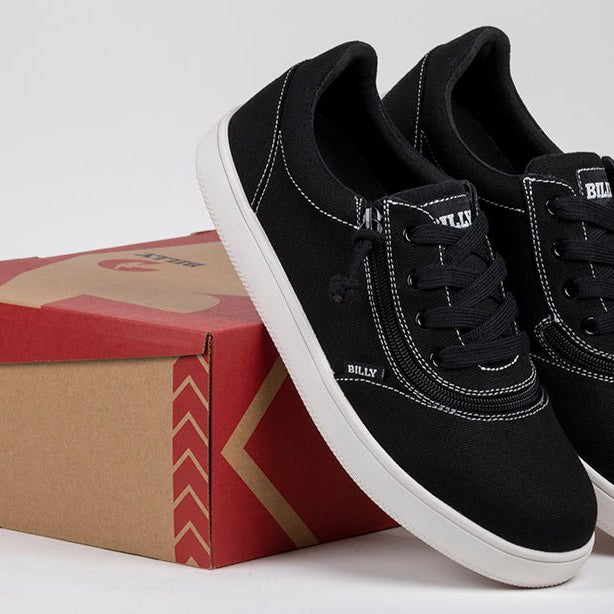 Men's Black/White Stitch BILLY Sneaker Low Tops - BILLY Footwear® Canada