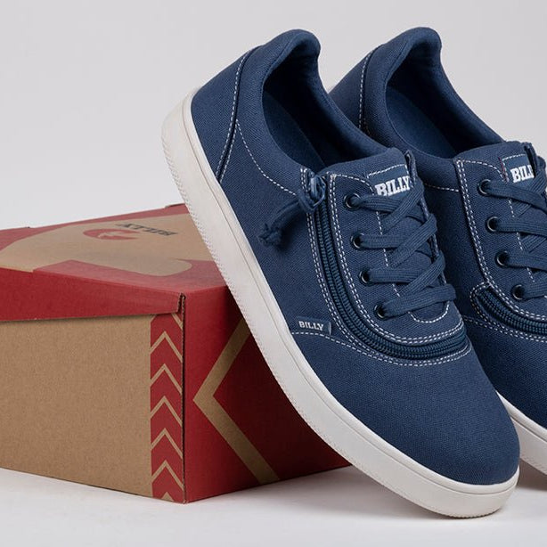 Men's Blue/White Stitch BILLY Sneaker Low Tops - BILLY Footwear® Canada