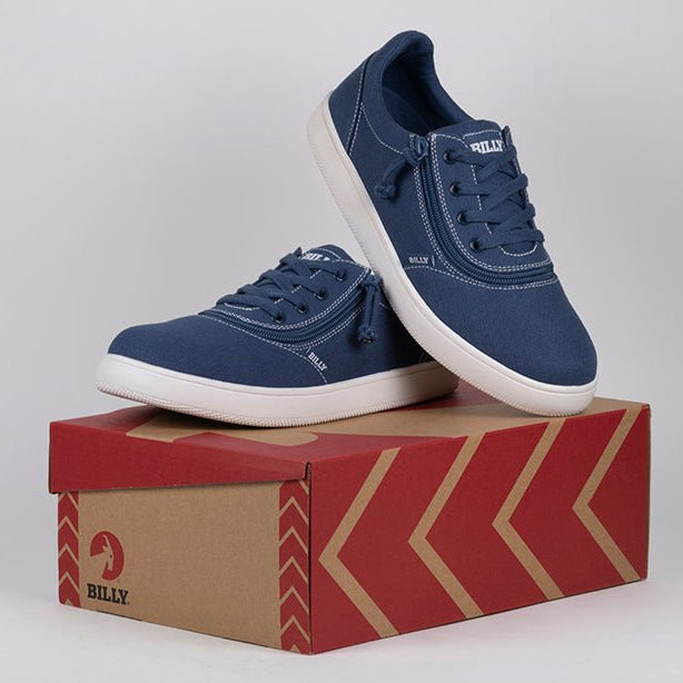 Men's Blue/White Stitch BILLY Sneaker Low Tops - BILLY Footwear® Canada