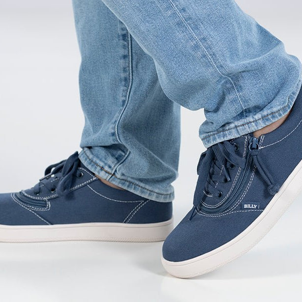 Men's Blue/White Stitch BILLY Sneaker Low Tops - BILLY Footwear® Canada