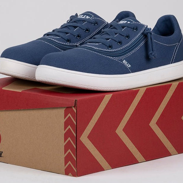 Men's Blue/White Stitch BILLY Sneaker Low Tops - BILLY Footwear® Canada