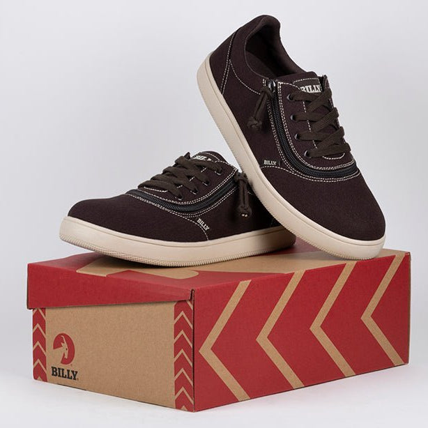 Men's Dark Brown/White Stitch BILLY Sneaker Low Tops - BILLY Footwear® Canada