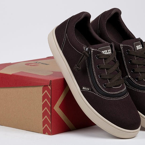 Men's Dark Brown/White Stitch BILLY Sneaker Low Tops - BILLY Footwear® Canada