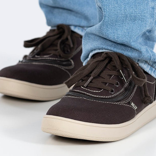 Men's Dark Brown/White Stitch BILLY Sneaker Low Tops - BILLY Footwear® Canada