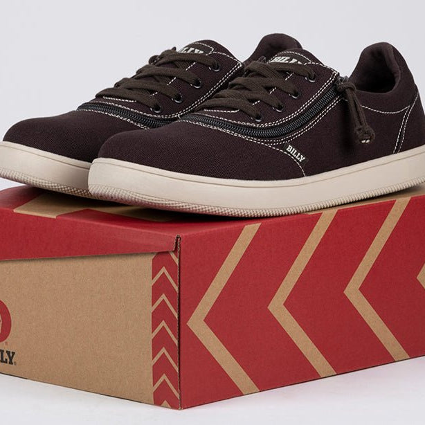 Men's Dark Brown/White Stitch BILLY Sneaker Low Tops - BILLY Footwear® Canada
