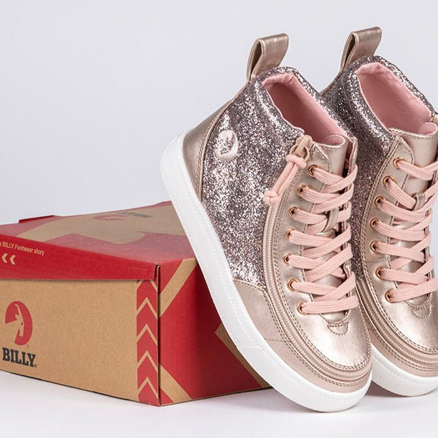 Rose Gold Unicorn BILLY Classic Lace High Tops - BILLY Footwear® Canada