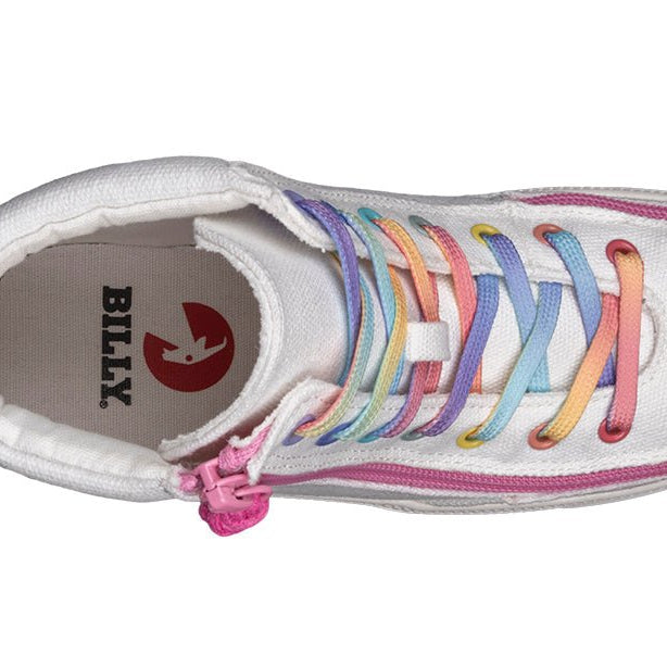 White Rainbow BILLY Classic Lace Highs - BILLY Footwear® Canada
