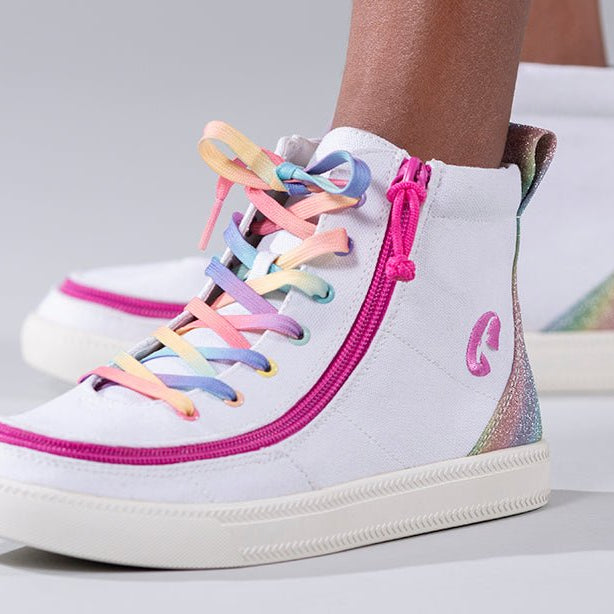 White Rainbow BILLY Classic Lace Highs - BILLY Footwear® Canada