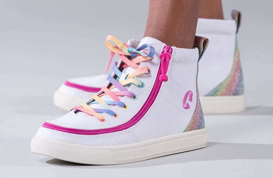 White Rainbow BILLY Classic Lace Highs - BILLY Footwear® Canada