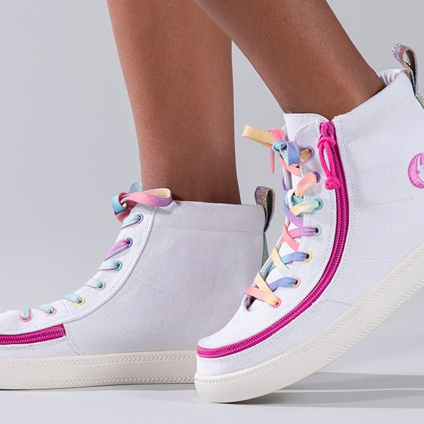 White Rainbow BILLY Classic Lace Highs - BILLY Footwear® Canada