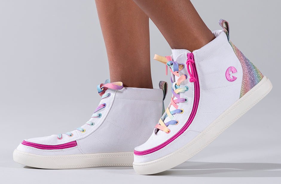 White Rainbow BILLY Classic Lace Highs - BILLY Footwear® Canada