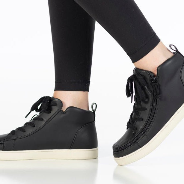 Women's Black BILLY Sneaker Lace Mid Tops - BILLY Footwear® Canada