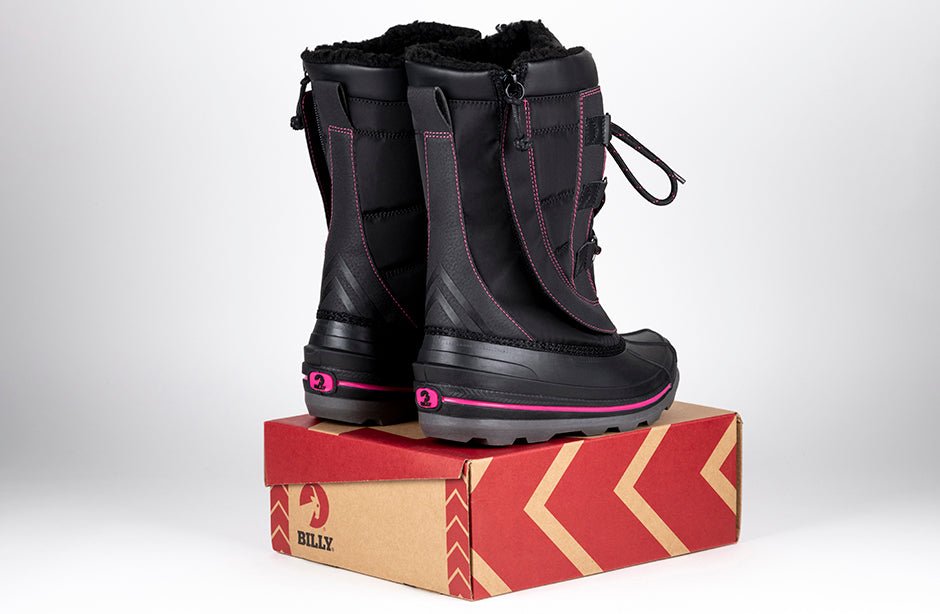 Women's Black/Pink BILLY Ice Winter Boots - BILLY Footwear® Canada