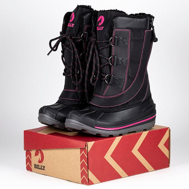 Women's Black/Pink BILLY Ice Winter Boots - BILLY Footwear® Canada