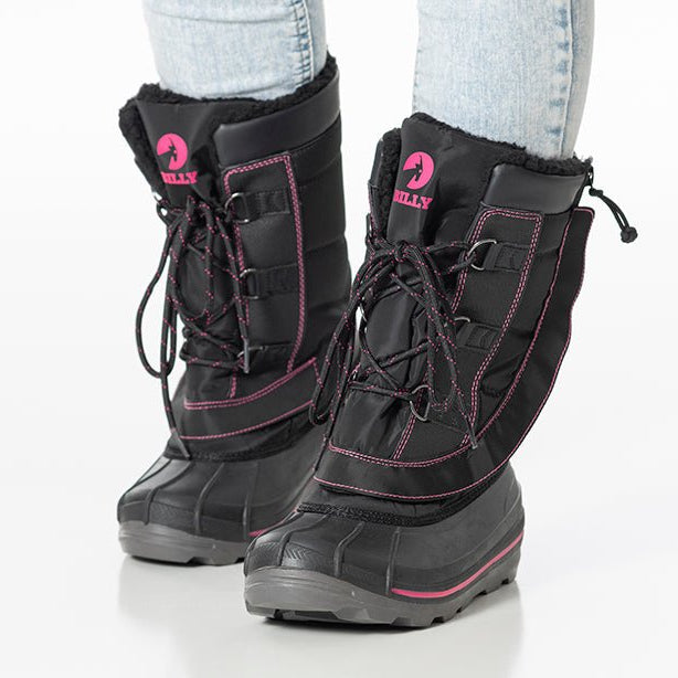 Women's Black/Pink BILLY Ice Winter Boots - BILLY Footwear® Canada