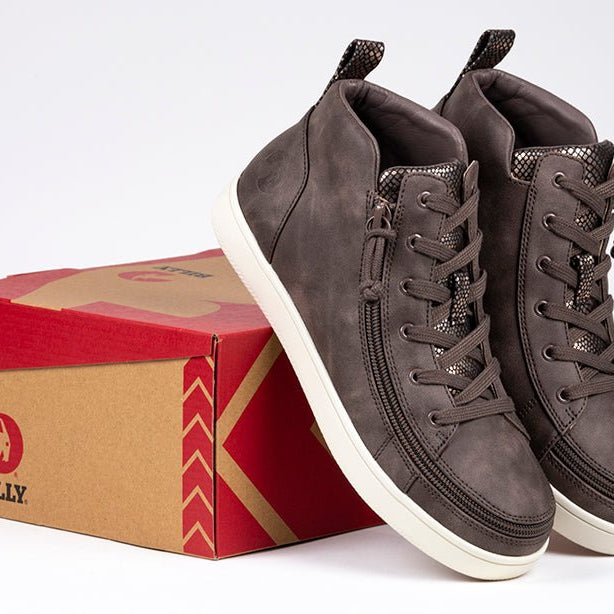 Women's Espresso BILLY Sneaker Lace Mid Tops - BILLY Footwear® Canada