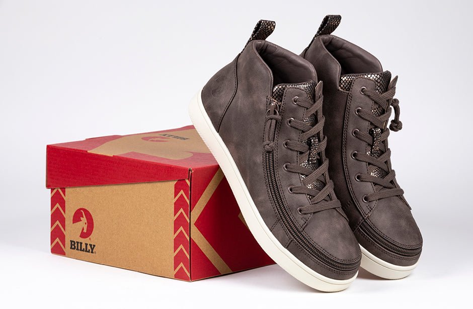 Women's Espresso BILLY Sneaker Lace Mid Tops - BILLY Footwear® Canada