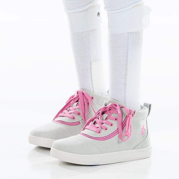 Women's Grey/Pink BILLY D|R Short Wrap High Tops - BILLY Footwear® Canada